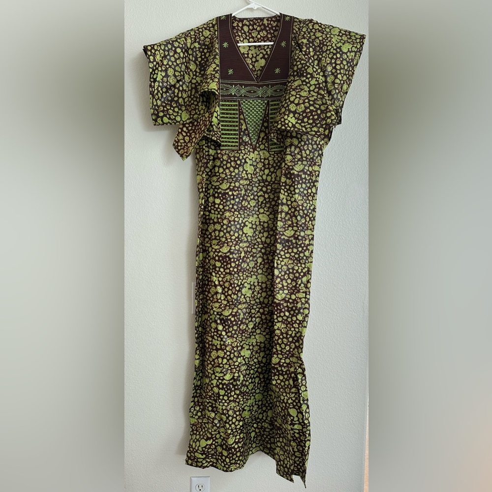Green and Brown Nigerian Dress